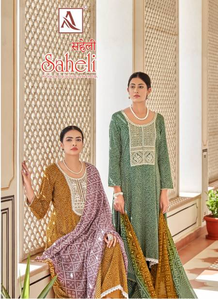 Saheli By Alok Suits Heavy Bandhani Printed Dress Material Wholesale Price In Surat Catalog
